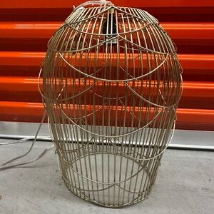 Elegant Hanging Gold Wire Cage Accent Lamp